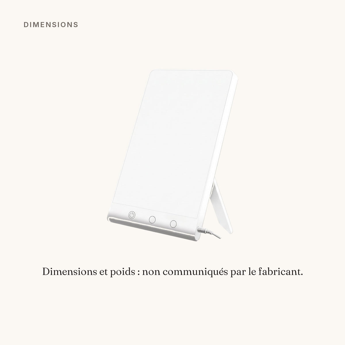 Dimensions de la lampe : non communiquées par le fabricant
