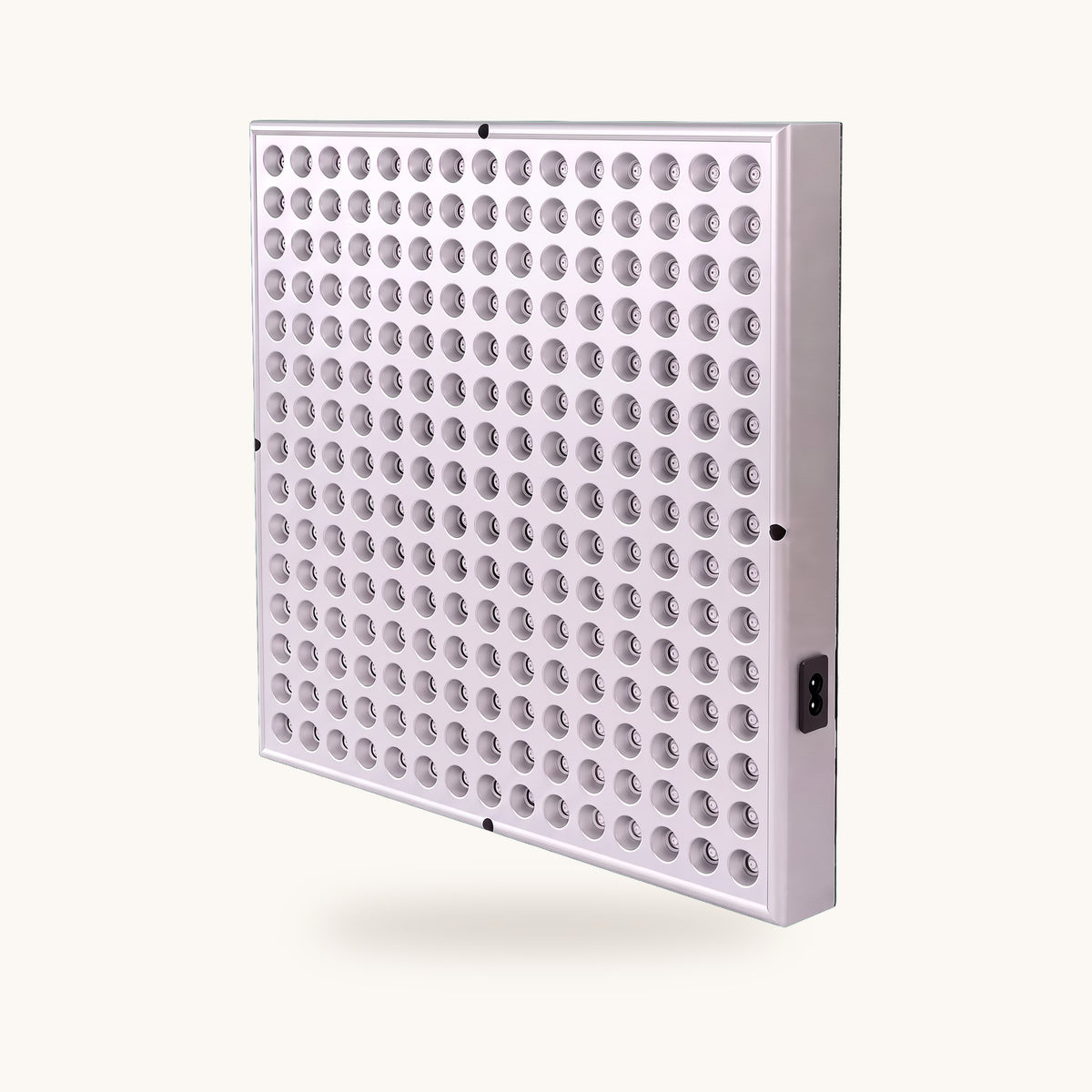 Panneau LED carré à 225 LED, éteint, sur fond ivoire